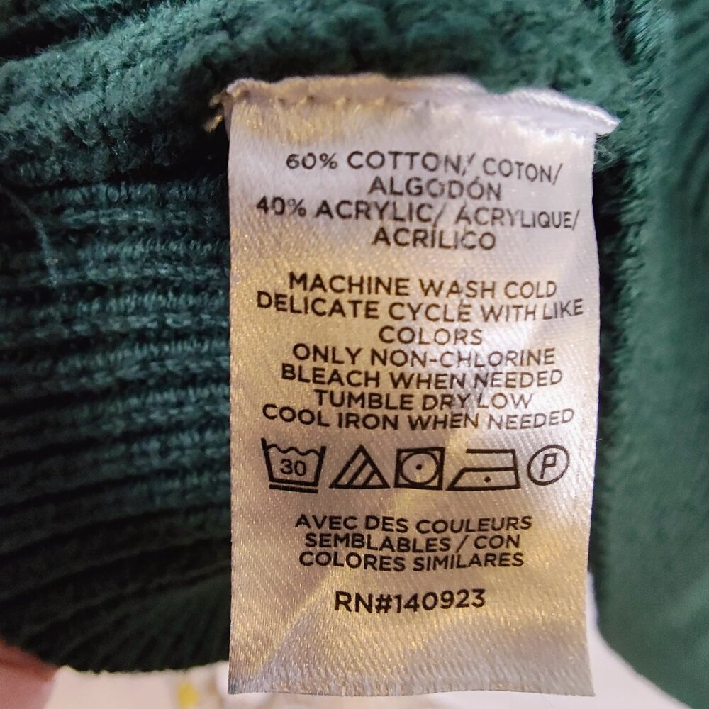Loft Women's Large Green Ribbed Collared Sweater - Picture 6 of 10